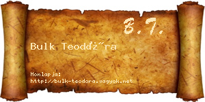 Bulk Teodóra névjegykártya